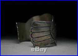 Huge & Heavy Navajo Arts & Crafts Guild Turquoise Sterling Silver Cuff Bracelet