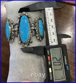 Huge Native American Blue Turquoise & Sterling Cuff 6.75 49 Grams