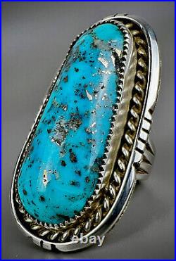Huge Navajo Sterling Silver High Grade Persian Turquoise Ring INCREDIBLE