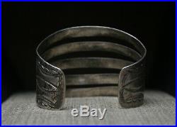 Huge Vintage Navajo Native American Sterling Silver Split Shank Cuff Bracelet