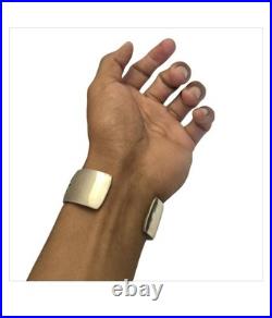 Important Deceased John Shopteese Navajo Sterling Silver handprint Bracelet