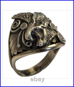 Important Deceased Leo Harvey 1935-2010 Navajo STERLING Silver EagleRINGSz13.5