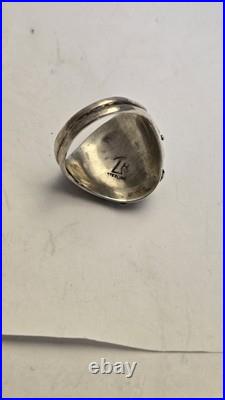 Important Deceased Leo Harvey 1935-2010 Navajo STERLING Silver EagleRINGSz13.5