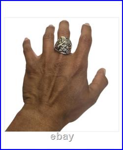 Important Deceased Leo Harvey 1935-2010 Navajo STERLING Silver EagleRINGSz13.5