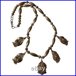 Important LAWRENCE BACA Navajo Sterling Silver Mother Of Pearl Necklace