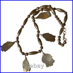 Important LAWRENCE BACA Navajo Sterling Silver Mother Of Pearl Necklace