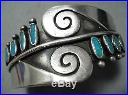 Important Ramone Platero Vintage Navajo Turquoise Sterling Silver Bracelet