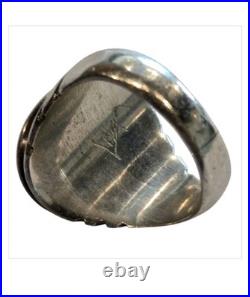 Important Vintage Leroy Begay Navajo Sterling Silver Black Onix Ringsz7.70