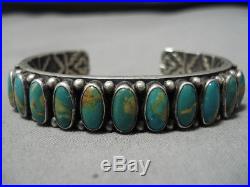 Important Vintage Navajo Kirk Smith Turquoise Sterling Silver Bracelet Old