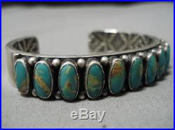 Important Vintage Navajo Kirk Smith Turquoise Sterling Silver Bracelet Old