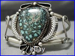 Important Vintage Navajo Last Chance Turquoise Sterling Silver Bracelet Old