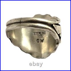 Impressive Genieve Werito VINTAGE NAVAJO STERLING SILVER BUFFALO RINGsz11