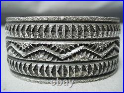 Intense Vintage Navajo Sterling Silver Bracelet Native American Old