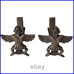 Intricate Navajo Sterling Silver Eagle Dancer Cufflinks