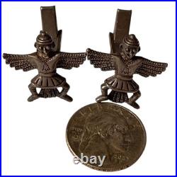 Intricate Navajo Sterling Silver Eagle Dancer Cufflinks