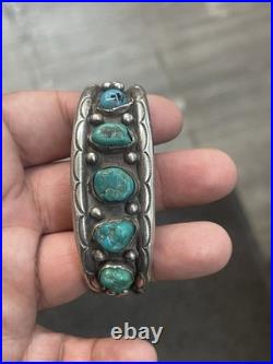 J. Cadman Sterling Silver Navajo Native Southwest Stamped Cuff Bracelet