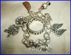 James Avery Heart Bracelet Six Rare Charms Love Hope Faith Ring Sterling