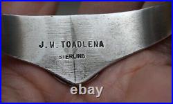James Toadlena Native American Navajo Sterling Silver Turquoise Heart Bracelet