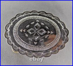Jerry Werito Sterling Silver Belt Buckle Vintage Navajo
