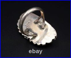 John Delvin Navajo Sterling Silver Long Slab Malachite Ring Size 8.5 1.4 RS3187