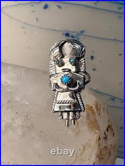 Kachina ring Navajo size 6.25 turquoise sterling silver women