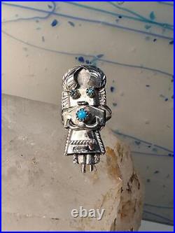 Kachina ring Navajo size 6.25 turquoise sterling silver women