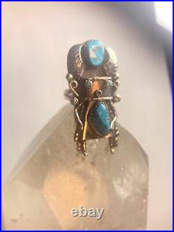 Kachina ring size 6.25 turquoise Navajo sterling silver women