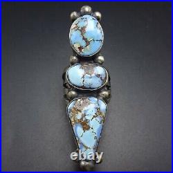 Kathleen Chavez NAVAJO Sterling Silver RARE GOLDEN HILLS TURQUOISE RING size 9
