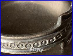 Kevin Billah Navajo Handmade Sterling Silver Stamped Kingman Turquoise Cuff sign