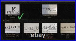 Kevin Yazzie Navajo Native American STERLING SILVER Kingman turquoise earrings