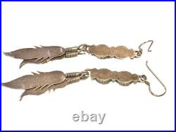 Kevin Yazzie Navajo Native American STERLING SILVER Kingman turquoise earrings