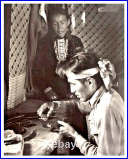 Kevin Yazzie Navajo Native American STERLING SILVER Kingman turquoise earrings