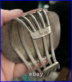 LARGE Authentic Native American Dry Creek Sterling Silver Cuff