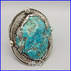 LARGE, Vintage Statement Morenci Turquoise & Sterling Silver Cuff Bracelet
