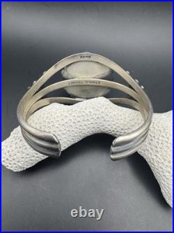Landoll Benally Navajo Sterling Silver & Orange Spiny Oyster Cuff Bracelet Sz 6