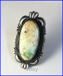 Large Native American Sterling Silver Navajo Royston Turquoise Ring Size 8 & 7/8