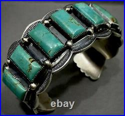 Large Navajo Sterling Silver Turquoise Cuff Bracelet HEAVY & GORGEOUS