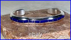 Larry Loretto Zuni RARE Serpentine Lapis Lazuli Inlay 925 Cuff 6.5 37.29g
