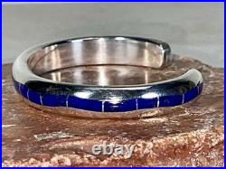 Larry Loretto Zuni RARE Serpentine Lapis Lazuli Inlay 925 Cuff 6.5 37.29g