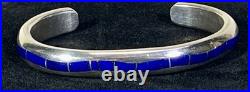 Larry Loretto Zuni RARE Serpentine Lapis Lazuli Inlay 925 Cuff 6.5 37.29g