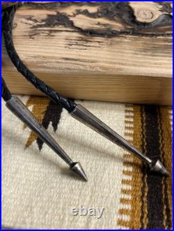 Late Ray Bennett Navajo Sterling Silver Turquoise Coral Bolo Tie VINTAGE Raymond