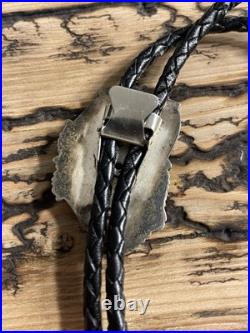 Late Ray Bennett Navajo Sterling Silver Turquoise Coral Bolo Tie VINTAGE Raymond