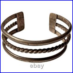 Legendary 1950s Vintage Navajo Split Shank Sterling Silver Bracelet