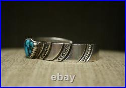 Leonard T Chee Native American Navajo Turquoise Sterling Silver Cuff Bracelet