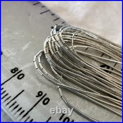Liquid Silver Heishi 20 Strands Sterling Silver Tube Beads 18 Necklace 19984