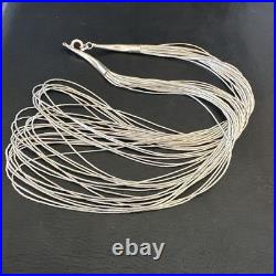 Liquid Silver Heishi 20 Strands Sterling Silver Tube Beads 18 Necklace 19984