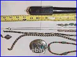 Lot Sterling Silver & More Bench Bead Necklace Navajo Pearl Southwest Old Pawn
