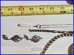 Lot Sterling Silver & More Bench Bead Necklace Navajo Pearl Southwest Old Pawn