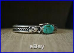 Lovely Native American Navajo Turquoise Sterling Silver Cuff Bracelet
