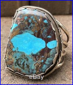 MASSIVE 3 Old Pawn NAVAJO BISBEE Slab Turquoise Sterling Silver Cuff Bracelet